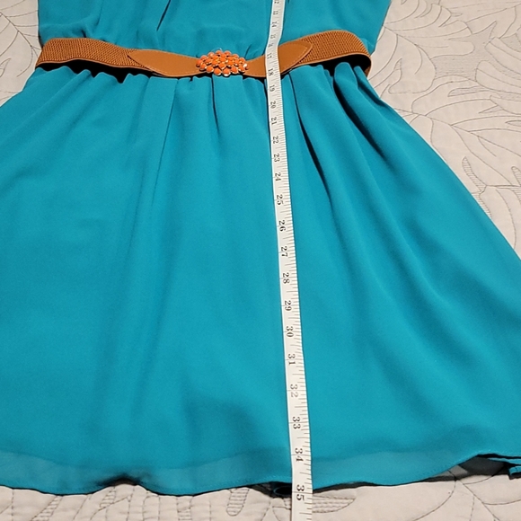 Sold sheer Turquoise dress - Picture 6 of 7